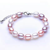 Wedding Freshwater Pearl Bracelet for Women Jewelry,Real Natural Pearl Bracelets 925 Silver Girl Best Gift Birthday Top Quality