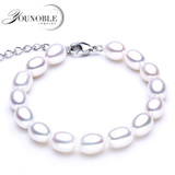 Wedding Freshwater Pearl Bracelet for Women Jewelry,Real Natural Pearl Bracelets 925 Silver Girl Best Gift Birthday Top Quality