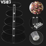 Wedding Birthday Party Events Dessert Sugarcrafts Display Stand 3/4/5/6 Tiers Clear Acrylic Cake Stand Round Cup Cupcake Holder