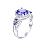 Wedding Brand Sapphire Ring 925 Solid Sterling Silver Fashion Jewelry new 2016 Unique Design For Women luxury brand With Box