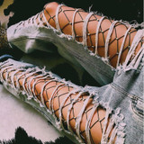 USA Women Crystal Rhinestone Fishnet Elastic Stockings Fish Net Tights Pantyhose