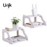 Urijk White TV Set Top Shelf Router Set-top Box Telephone Storage Rack Wall Shelf Storage Holders Living Room Home Storage