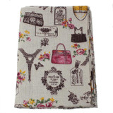 Urijk Butterfly Flower Linen Cotton Fabric DIY Crafts Patchwork Dress Sofa Curtain Sewing Accessories 98x48cm
