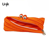 Urijk Cute Pencil Case for Children Zipper Monsters Pencil Storage Organizer Bag Students School Office Storage Bags