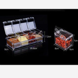 Urijk Acrylic Table Spice Set Seasoning Box Spice Jar Bottle Condiment Storage Jar Seasoning 4PCs/set Condiment Kitchen Supplies