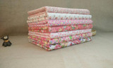 Urijk 7Pcs/Lot 25*25cm Mixed Flower Pink DIY Sewing Accessories Fabric For Patchwork Sewing Cloth Fabric Textile Doll