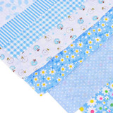 Urijk 7PCs/Lot 25x25cm Mixed Fabric DIY Patchwork Blue Flower Series Quilting Fabric Tissu Patchwork Sewing Accessories