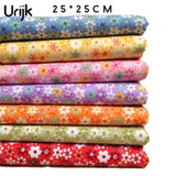 Urijk 7PCs Mixed Sunflower Cotton Fabrics For Patchwork Cloth DIY Handmade Sewing Home Decor Material Cheap Fabric 25x25cm