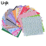 Urijk 50PCs 10x10cm Cotton Fabric For Patchwork Felt Cheap Fabric For Needlework Crafts Materials for Sewing Curtains Dolls DIY