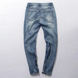 Urban Cool Mens Side Ankle Zipper Jeans Kanye West Skinny Stretchy Destroyed Distressed Knee Ripped Jeans With Holes For Men Urban Cool Mens Side Ankle Zipper Jeans Kanye West Skinny Stretchy Destroyed Distressed Knee Ripped Jeans With Holes For Men