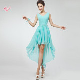 bandage back Elegant Short Bridesmaid Dress Sexy Wedding Knee-length Party Dress 2017 Coral Bridesmaids Dress Turquoise Gowns