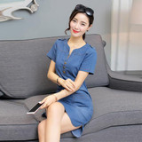 Bamskarosa Women Jeans Dress 2017 Summer Mini Sexy Hip Denim Dress Slim Casual Bodycon Tunic Dresses Plus Size Women Clothing Bamskarosa Women Jeans Dress 2017 Summer Mini Sexy Hip Denim Dress Slim Casual Bodycon Tunic Dresses Plus Size Women Clothing