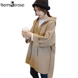 Bamskarosa New Harajuku 2017 Autumn Women Pullover Solid Hoodies Fashion Hoodie Sweatshirt Oversized Hoodies Moletom Feminino