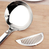BalleenShiny Stainless Steel Colander Filter Oil Spoon Scoop Kitchen Vegetable Strainer Long Drain Veggies Gadget Cooking Tools