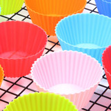 Baking necessary 24 pack Round Shaped Silicone Cake Mold Muffin Cups Soap Mold Pudding Jelly molds (Color in Random)