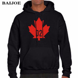 BAIJOE Autumn Winter Mens Hoodies Vintage Canada D2 DSQ Hoodie Sweatshirt Men Hip Hop Hooded Pullover Hombre Clothing M-XXL