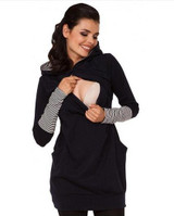 BAHEMAMI 2018 Warm Cotton Women's Maternity Hoodies Nursing Clothing Breastfeeding Hoodies For Pregnant Women Outwear Clothes