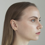 BAGUETTE SHAPED HUGGIE EARRINGS
