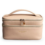 Baginbag Women Leather Cross PU Cosmetic fashion Cosmetic Bag Belt Pocket Makeup Bag Toiletry Bag Double Layer Cosmetic Bag A006