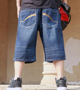 Baggy Jeans Shorts Men Hip Hop 2017 New Fashion Plus Size Skateboard Calf Length Shorts Free Shipping