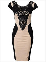 Hot Fashion Women Floral Lace Short Sleeve Evening Party Casual Mini Dress