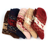 Hot Fashion Novelty Christmas Deer Design Casual Knit Wool Socks Warm Winter Mens Women Lowest Price 2017 vicky