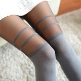 Hot Fashion Girl Women Sexy Chiffon Tights False High Stocking Pantyhose High Knee Tattoo Tights Hosiery 2017