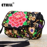 Hot Ethnic Hmong Boho Indian Embroidered Small Shoulder Bag Handmade Fabric Embroidery Crossbody Bags Luxury Brand Messenger Bag