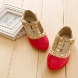 Hot Children Princess Flat Shoes Children Girls Rivets Single Shoes Kids Leather Shoes Girls Shoes