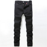 Hot bronzing black men's jeans, men's European and American fashion Slim Straight trousers, high quality men's jeans Rock Star