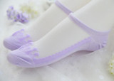 Fashion Thin section Cotton bottom Women Summer Lace Short socks Female Non-slip crystal glass Transparent style Invisible Sock