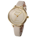 Fashion Thin Faux Leather Band Women Watch Vintage Geneva Analog Quartz Wrist Watch Ladies Casual Watches Clock