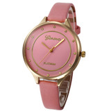 Fashion Thin Faux Leather Band Women Watch Vintage Geneva Analog Quartz Wrist Watch Ladies Casual Watches Clock