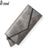 Fashion Tassel Women Wallets Lock Female Standard Women Purse Ladies Clutch Women Wallet Purse Clutch A1448