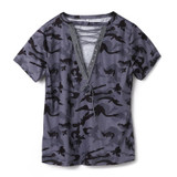 Fashion T-shirts Sexy Women's Clothing Summer Short Sleeve T-shirt Loose Clothes Casual V-Neck T-Shirt Camouflage Female Tops