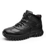 Fashion super warm genuine leather men boots comfortable men winter boots, Plush fur winter shoes outdoor snow boots