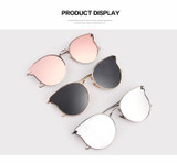 Fashion Sunglasses Women Cat Eye Sunglasses Famous Lady Brand Designer Twin-Beams Sunglasses Coating Mirror Glasses UV400 S1884