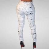 Fashion Summer Style White Hole Ripped Jeans Women Cool Denim High Waist Pants Capris Ladies Female Skinny Casual Jeans #237527