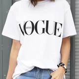 Fashion Summer Girl Short Sleeve Tops Clothes for Women VOGUE Letter Printed Harajuku T Shirt Red Black female T-shirt Camisas Fashion Summer Girl Short Sleeve Tops Clothes for Women VOGUE Letter Printed Harajuku T Shirt Red Black female T-shirt Camisas