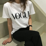 Fashion Summer Girl Short Sleeve Tops Clothes for Women VOGUE Letter Printed Harajuku T Shirt Red Black female T-shirt Camisas Fashion Summer Girl Short Sleeve Tops Clothes for Women VOGUE Letter Printed Harajuku T Shirt Red Black female T-shirt Camisas