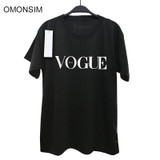 Fashion Summer Girl Short Sleeve Tops Clothes for Women VOGUE Letter Printed Harajuku T Shirt Red Black female T-shirt Camisas Fashion Summer Girl Short Sleeve Tops Clothes for Women VOGUE Letter Printed Harajuku T Shirt Red Black female T-shirt Camisas