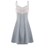 Fashion summer dress 2018 beach dress Womens Crochet Lace Backless Mini Slip Dress Camisole Sleeveless Dress vestidos J08#N