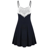 Fashion summer dress 2018 beach dress Womens Crochet Lace Backless Mini Slip Dress Camisole Sleeveless Dress vestidos J08#N