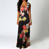 Fashion summer dress 2018 beach dress Women Boho Maxi Summer Beach Long Cocktail Party Floral Dress sexy dress vestido J08#N