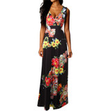 Fashion summer dress 2018 beach dress Women Boho Maxi Summer Beach Long Cocktail Party Floral Dress sexy dress vestido J08#N