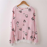 Fashion Striped Watermelon Star Harajuku Women Sweater Winter Warm Flannel girl pullover tops Cashmere Knitted Sweater Female