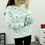Fashion Striped Watermelon Star Harajuku Women Sweater Winter Warm Flannel girl pullover tops Cashmere Knitted Sweater Female