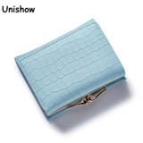 Fashion Stone Women wallet small three fold PU leather coin wallet mini size women purse brand designed female coin purse wallet