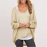 Fashion Spring Autumn Women Blouse Batwing Long Sleeve Casual Loose Solid Top Shirt Sweater Plus Size Blusas Femininas 9 Colors