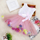 Hot Sell Baby Kids Girls Dress Princess Pageant Party Tutu Dress Lace Bow Flower Tulle dress
